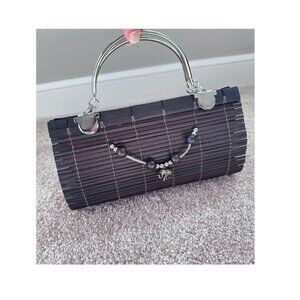 Wooden Purse with Elephant Charm